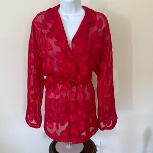 Victoria's Secret Sheer Heart Pajama Set Medium